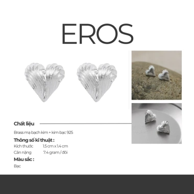 Khuyên tai bạc nữ hình trái tim Jesmee Eros chạm khắc gân sọc - Giá ưu đãi 289k 3 Khuyên tai bạc nữ hình trái tim Jesmee Eros chạm khắc gân sọc - Giá ưu đãi 289k 3