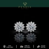 Khuyên Tai Bạc Nữ Hoa Hướng Dương Xi Vàng Trắng 6,5 Ly - PENDANT Giảm Giá 249k