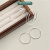 Khuyên tai bạc nữ TLEE bản to tròn trơn, size đa dạng, cá tính - chỉ 468k 3