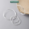 Khuyên tai bạc nữ TLEE bản to tròn trơn, size đa dạng, cá tính - chỉ 468k 6