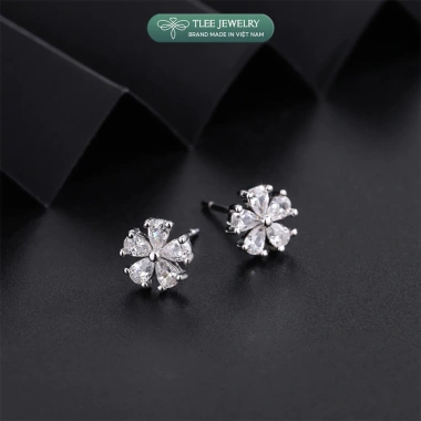 Khuyên tai bạc nữ TLEE bông hoa năm cánh - Nữ tính sang trọng, chỉ 182.000₫