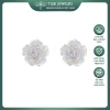 Khuyên tai bạc nữ TLEE bông hồng pha lê chuôi 925 cao cấp size hoa 8mm - Giá chỉ 312.000₫