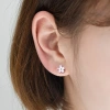 Khuyên tai bạc nữ TLEE cánh hoa đào hồng phai chốt ren bi xinh xắn giá 384.000₫ 4