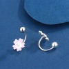 Khuyên tai bạc nữ TLEE cánh hoa đào hồng phai chốt ren bi xinh xắn giá 384.000₫ 5