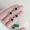 Khuyên tai bạc nữ TLEE cỏ bốn lá sơn đen viền đá lấp lánh - Giá ưu đãi 520k 7