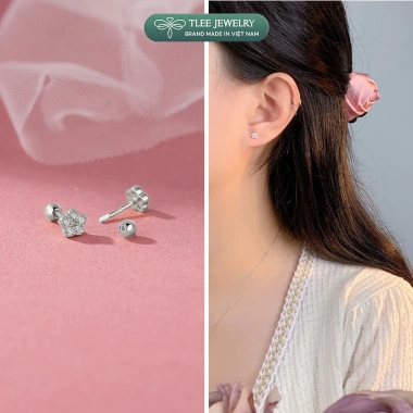 Khuyên tai bạc nữ TLEE đa dạng hình mặt đính đá chốt ren bi Giá 312.000đ 9 Khuyên tai bạc nữ TLEE đa dạng hình mặt đính đá chốt ren bi Giá 312.000đ 9