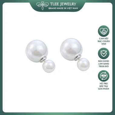 Khuyên tai bạc nữ TLEE ngọc trai nhân tạo B186 - Giá chỉ 416.000 VNĐ, giảm 20%
