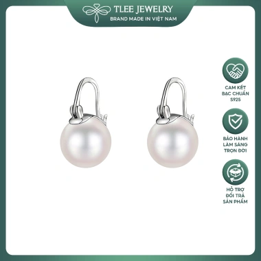 Khuyên tai bạc nữ TLEE - Trái chót khóa cài hạt to sang trọng, giảm giá 20% chỉ 468k