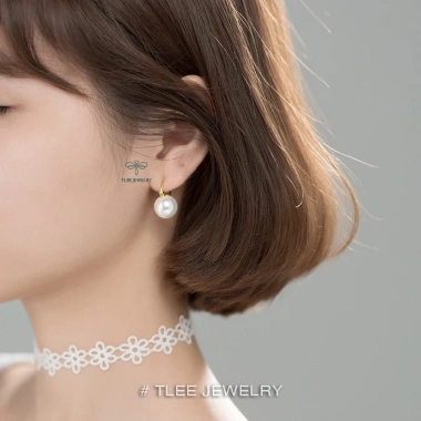 Khuyên tai bạc nữ TLEE - Trái chót khóa cài hạt to sang trọng, giảm giá 20% chỉ 468k
