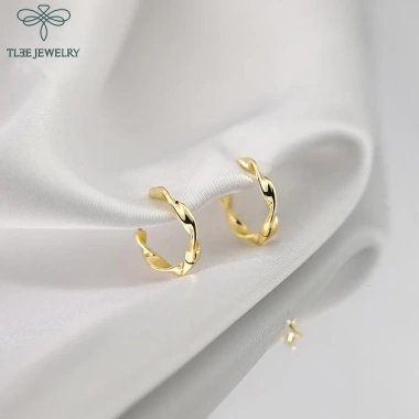 Khuyên tai bạc nữ TLEE tròn Twisted cá tính - 360.000 VNĐ (giá gốc 453.600) 5