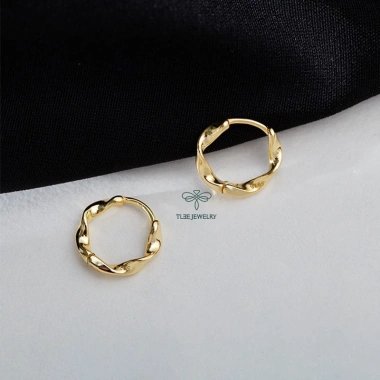 Khuyên tai bạc nữ TLEE tròn Twisted cá tính - 360.000 VNĐ (giá gốc 453.600) 8