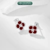 Khuyên tai bạc nữ TLEEJEWELRY hoa bốn lá gắn đá mã não tự nhiên nhiều màu - Giá 456.000₫ 3