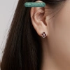 Khuyên tai bạc nữ TLEEJEWELRY hoa bốn lá gắn đá mã não tự nhiên nhiều màu - Giá 456.000₫ 7