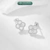 Khuyên tai bạc nữ TLEEJEWELRY hoa bốn lá gắn đá mã não tự nhiên nhiều màu - Giá 456.000₫ 9