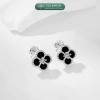 Khuyên tai bạc nữ TLEEJEWELRY hoa bốn lá gắn đá mã não tự nhiên nhiều màu - Giá 456.000₫ 10