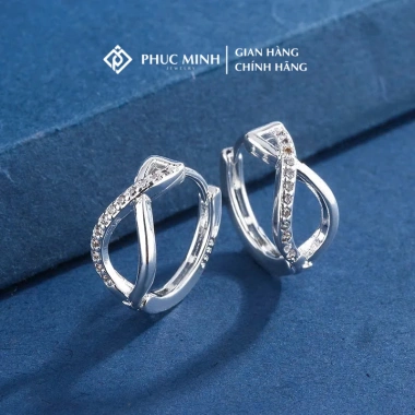 Khuyên tai bạc Phuc Minh PMJS338K - Bông tai Nina đính đá sang trọng, quý phái, 399.000đ