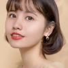 Khuyên tai bạc s925 phong cách nữ bất đối thả đá đỏ, chỉ 299k - AROCH Jewelry 3