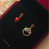 Khuyên tai bạc s925 phong cách nữ bất đối thả đá đỏ, chỉ 299k - AROCH Jewelry 4