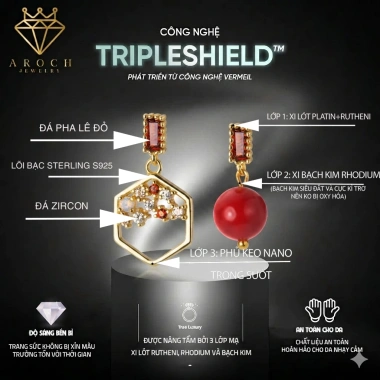 Khuyên tai bạc s925 phong cách nữ bất đối thả đá đỏ, chỉ 299k - AROCH Jewelry 7 Khuyên tai bạc s925 phong cách nữ bất đối thả đá đỏ, chỉ 299k - AROCH Jewelry 7