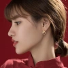 Khuyên tai bạc s925 phong cách nữ bất đối thả đá đỏ, chỉ 299k - AROCH Jewelry 8
