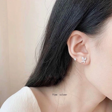 Khuyên tai bạc TLEE cánh bướm cách điệu sang trọng - Giá ưu đãi 520.000đ