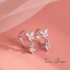 Khuyên tai bạc tròn đính đá hồ điệp - Bông tai nữ TUNA SILVER giá ưu đãi 322.386 VND 5