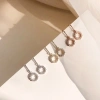 Khuyên tai Bạc tròn rủ đá cao cấp - Hoa tai nữ TUNA SILVER chuẩn Bạc, giá chỉ 299.000 VND 2