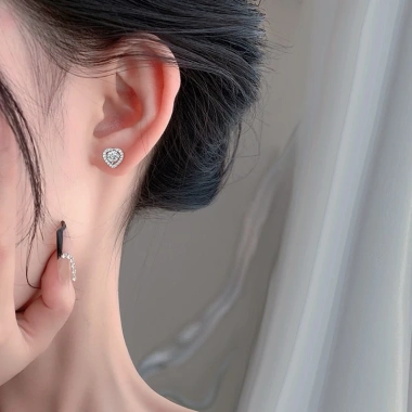 Khuyên tai bạc Ý 925 đính đá CZ 5A Duyson Silver - Bông tai nữ sang trọng thanh lịch (1 đôi) Giá ưu đãi 520k 6