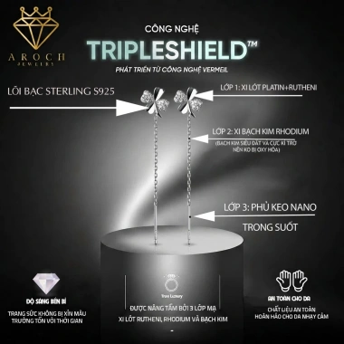 Khuyên tai bạc Ý s925 G7.425 thời trang - Giá chỉ 289.000đ AROCH Jewelry