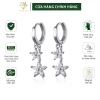 Khuyên tai bạc Ý s925 hai đôi hoa 5 cánh thả dài E3.919 - 557.000đ AROCH Jewelry