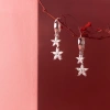 Khuyên tai bạc Ý s925 hai đôi hoa 5 cánh thả dài E3.919 - 557.000đ AROCH Jewelry 5