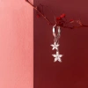 Khuyên tai bạc Ý s925 hai đôi hoa 5 cánh thả dài E3.919 - 557.000đ AROCH Jewelry 6