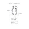 Khuyên tai bạc Ý s925 hai đôi hoa 5 cánh thả dài E3.919 - 557.000đ AROCH Jewelry 7