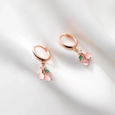 Khuyên tai bạc Ý s925 hoa anh đào ngọt ngào G7.503 - AROCH Jewelry giá ưu đãi
