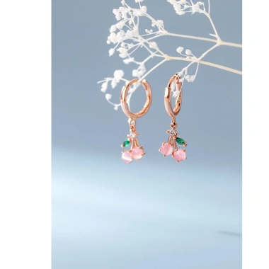 Khuyên tai bạc Ý s925 hoa anh đào ngọt ngào G7.503 - AROCH Jewelry giá ưu đãi