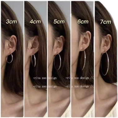 Khuyên Tai Bản To Kim Loại Tròn Phong Cách Hàn Quốc Y2K - Cá Tính, Dễ Phối Đồ BT50 27.000 VND