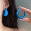 Khuyên tai C kim loại và acrylic mùa hè - Sang trọng, giá ưu đãi 23.500₫
