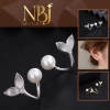 Khuyên tai kẹp đuôi cá ngọc trai bạc S999 - Phụ kiện thời trang cho phụ nữ