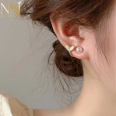 Khuyên tai kẹp đuôi cá ngọc trai bạc S999 - Phụ kiện thời trang cho phụ nữ 4