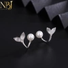 Khuyên tai kẹp đuôi cá ngọc trai bạc S999 - Phụ kiện thời trang cho phụ nữ 5