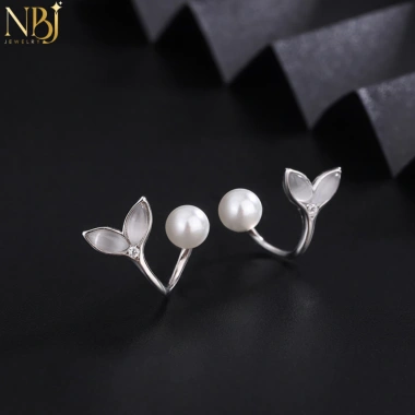 Khuyên tai kẹp đuôi cá ngọc trai bạc S999 - Phụ kiện thời trang cho phụ nữ 10