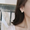 Khuyên Tai Kim Loại Dáng Tròn Đồng, Phong Cách Hàn Quốc, Đi Tiệc và Đi Chơi, Giá 27.000đ 2