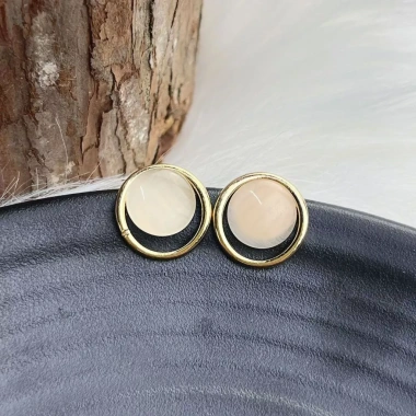 Khuyên Tai Kim Loại Dáng Tròn Đồng, Phong Cách Hàn Quốc, Đi Tiệc và Đi Chơi, Giá 27.000đ