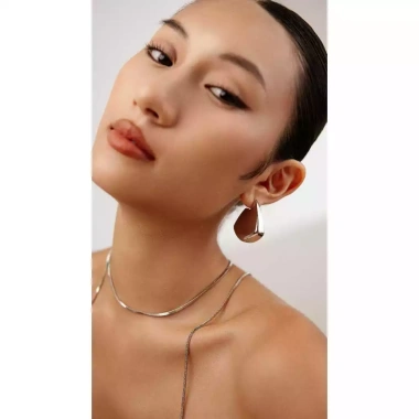 Khuyên tai nữ bản to đa giác Jesmee Amanda Hoops titan cao cấp - Giá chỉ 319.000đ