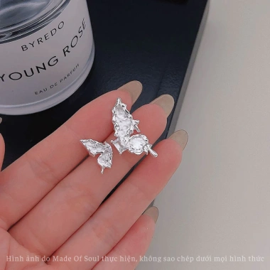 Khuyên tai nữ Butterflies bạc S925 MOS45 - Đá cao cấp, chính hãng, giảm giá 20% 3