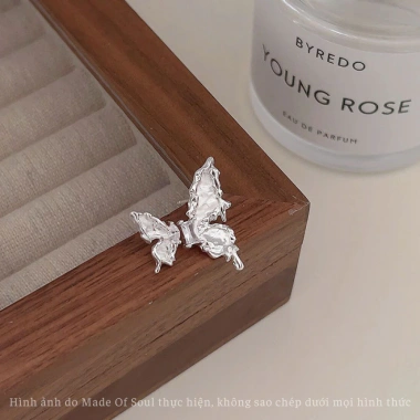 Khuyên tai nữ Butterflies bạc S925 MOS45 - Đá cao cấp, chính hãng, giảm giá 20% 4