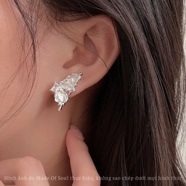Khuyên tai nữ Butterflies bạc S925 MOS45 - Đá cao cấp, chính hãng, giảm giá 20% 5