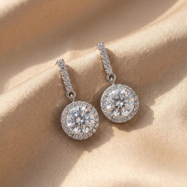 Khuyên tai nữ Moissanite 0.5 Carat Caterina Diamond tròn - Giá giảm 1.84 triệu