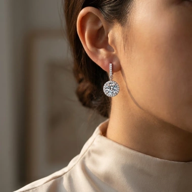 Khuyên tai nữ Moissanite 0.5 Carat Caterina Diamond tròn - Giá giảm 1.84 triệu 7 Khuyên tai nữ Moissanite 0.5 Carat Caterina Diamond tròn - Giá giảm 1.84 triệu 7