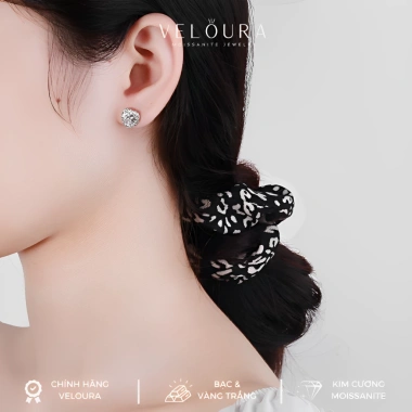 Khuyên Tai Nữ Moissanite 0,5 Carat Trái Tim Cao Cấp - VELOURA Chính Hãng GRA VJKT005 Giá ưu đãi 1,129,000₫